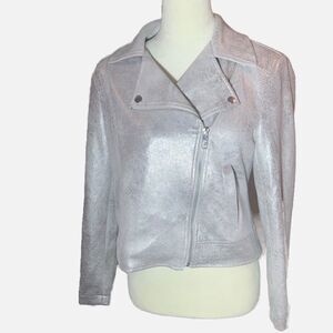 G by Giuliana grey/silver faux leather jacket